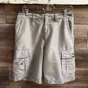 Quiksilver Khaki Cargo Shorts Snap-Button Pockets Beach Skate Hiking Size 30 Men